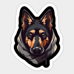 German Shepherd in a Hoodie Sticker